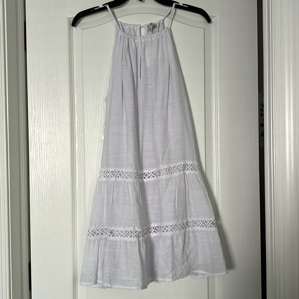 White halter top dress